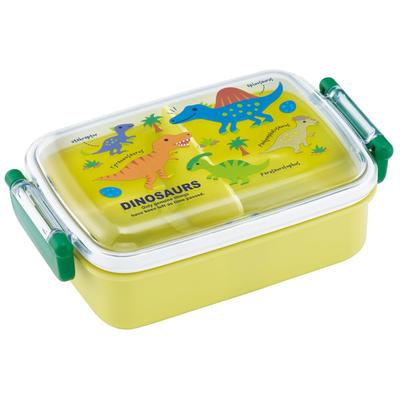 Lunch dla rolkarza z miękkim pojedynczym pojemnikiem ze zdjęciem dinozaura Nowy wzór dinozaura dla chłopców Pudełko dziecięce, 450 ml, Pokrywka w kształcie kopuły, Poziom, Japonia, Książka,