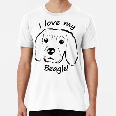 Ich liebe meinen Beagle, minimalistische Linienzeichnung Gr S bis 5XL Hergestellt in der AU/USA T-Shirt
