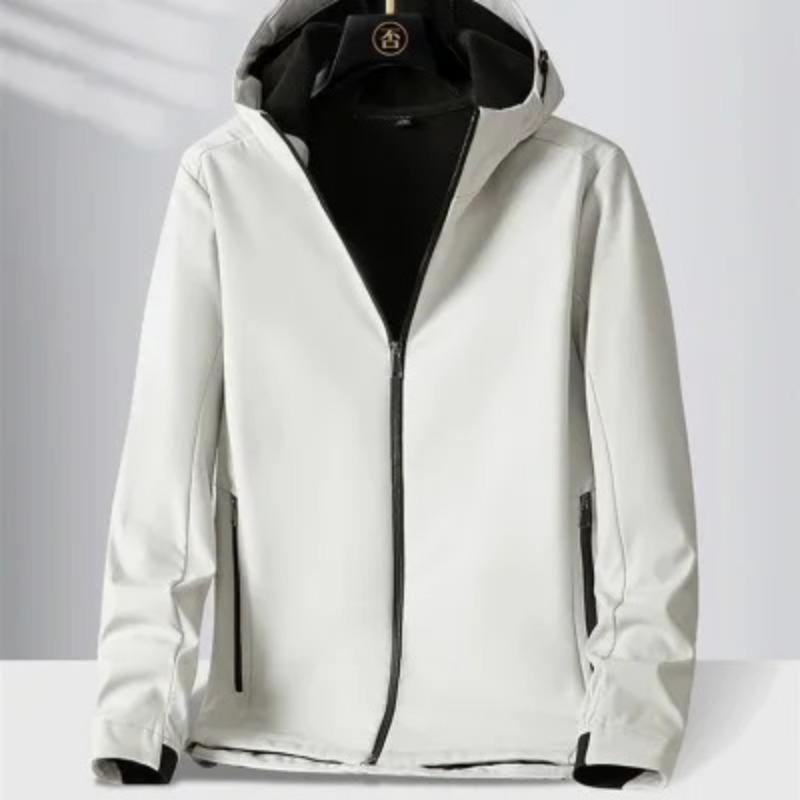 

Осенне-зимняя куртка с капюшоном из мягкой ткани, водонепроницаемая мужская бархатная однотонная куртка-кардиган, универсальная повседневная куртка, мужская одежда 3XL