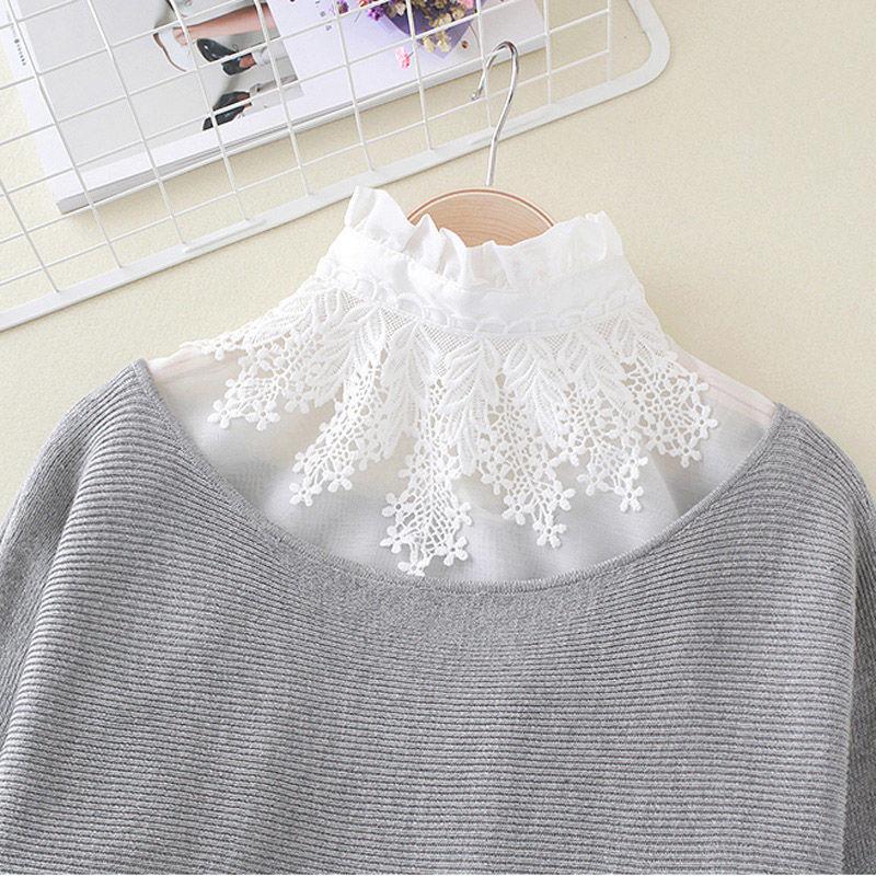 Ear Edge Pleated Fake Collar Versatile Collar Shirt Organza Decoration White Shirt For Women