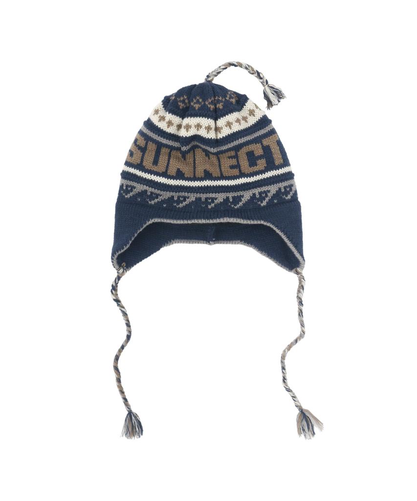 Sseonegteu Jacquard Tassel Beanie - Navy