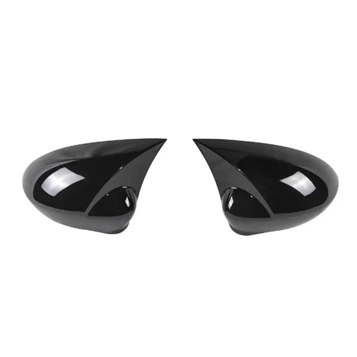 

For Fiat Punto 500 2009-2018 Car Rearview Side Mirror Cover Wing Cap Sticker Exterior Door Rear View Case Trim Carbon Fiber Look Gloss Black