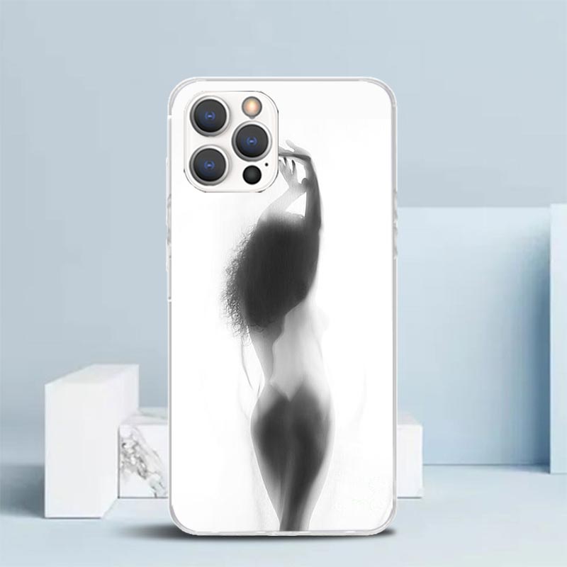 Woman Silhouettes Sexy Lady Girl Phone Case For IPhone 16 17 Air 16E 15 14 Plus 13 Mini 12 11 Pro Max 7 8 + SE 2020 Soft TPU Bac