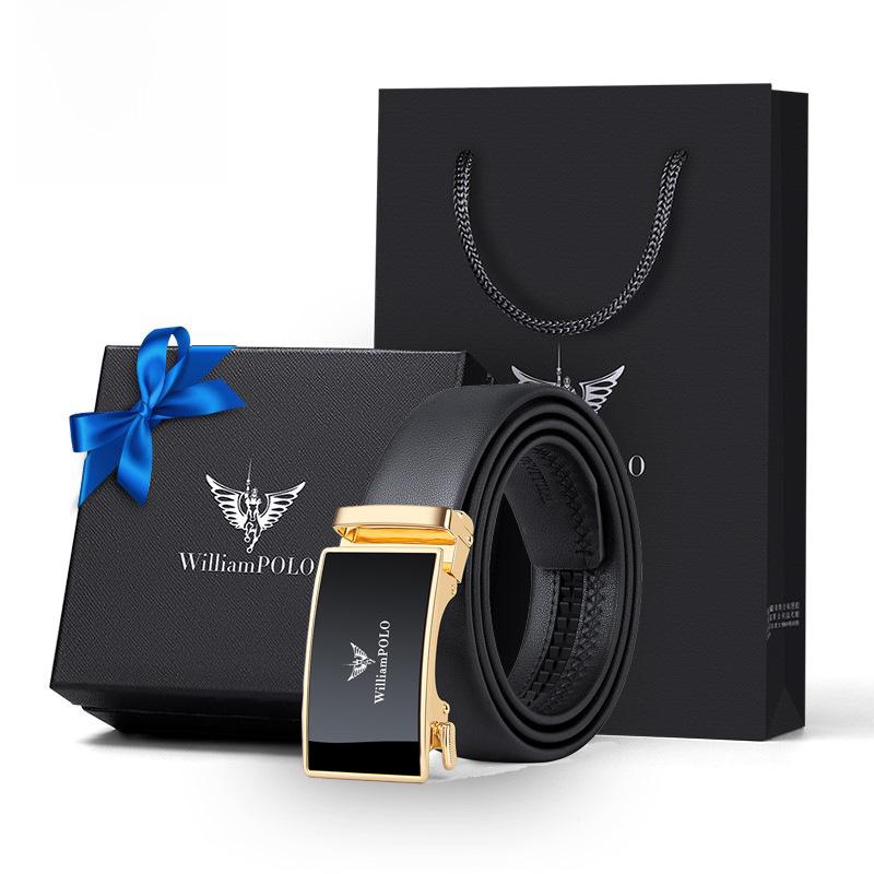 Paul Men's High-Grade Leather Automatic Buckle Belt - Sleek Business Style