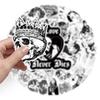 50 Black & White Gothic Punk Style Graffiti Stickers for DIY Suitcases, Notebooks, and Skateboards.