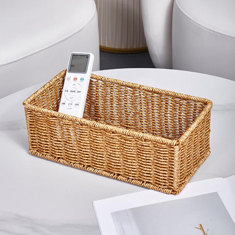 Imitation Rattan Wooden Storage Basket