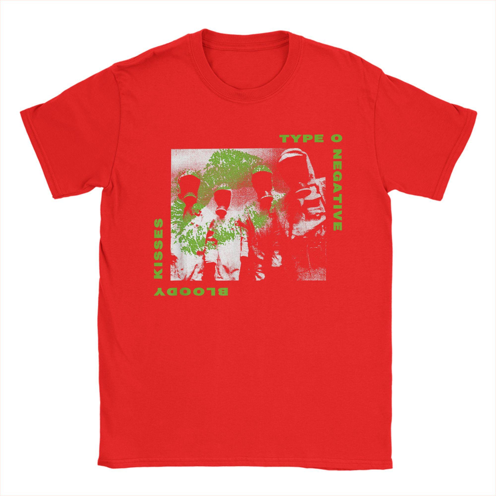

Футболка Type O Negative Hazmat Kisses для мужчин из чистого хлопка, новинка, круглый воротник, полоса, музыкальный альбом, футболка, одежда, печать S красный