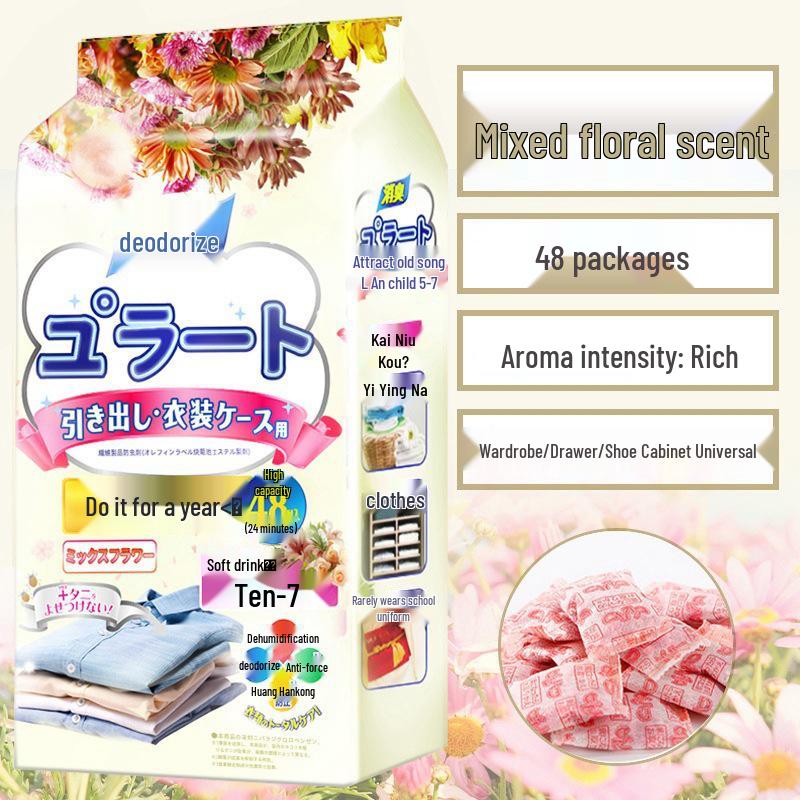 Camphor Balls - Non-Toxic Floral Scent | Moisture-Absorbing, Anti-Mildew, Anti-Moth Clothes Sachet