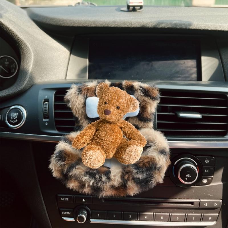 Plush Car Seat With Soft Cushion For Figure Dolls Adjustable Safety Strap Air Vent Clip Decors Collectible Accessory