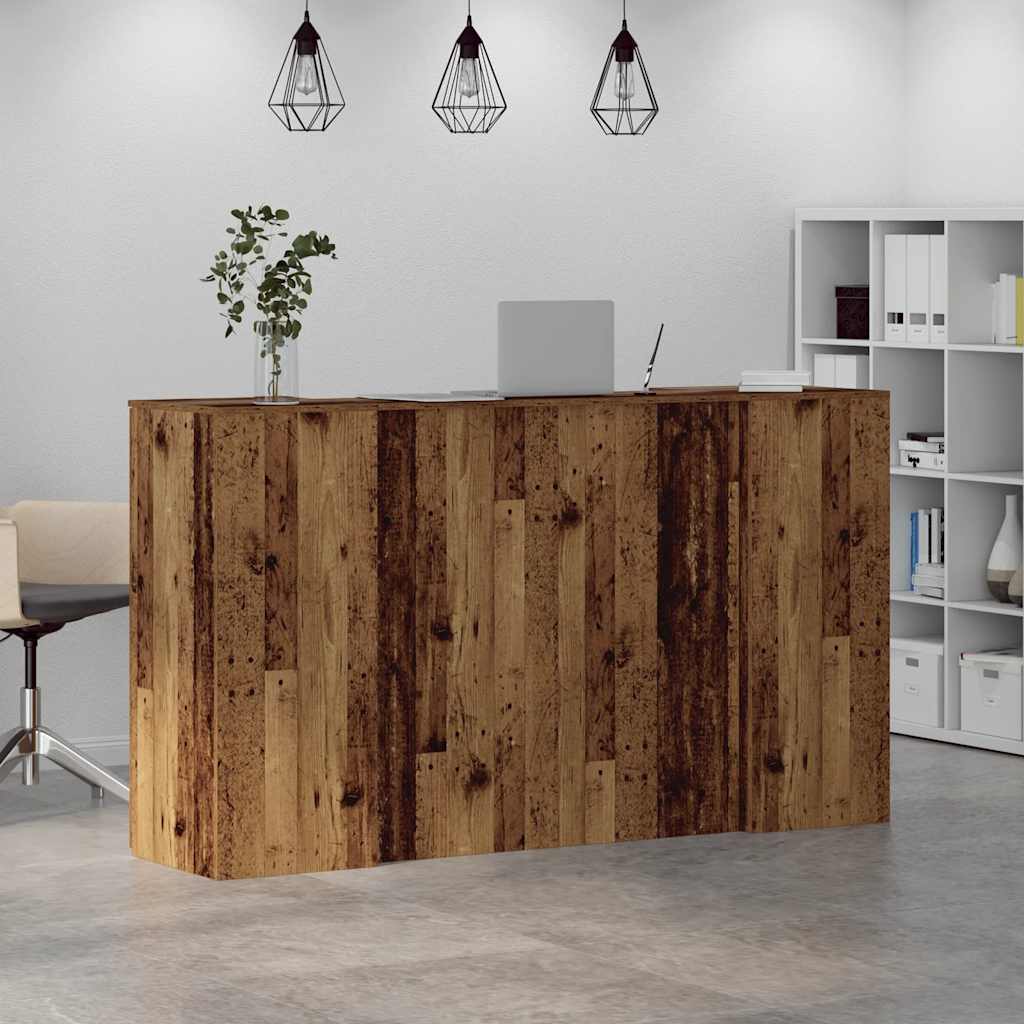 Biurko Recepcyjne Stare Drewno 180X50X103,5 Cm Drewno Klejone