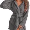 Damen Bademantel aus dickem Flanellfleece – Lang, kuschelig, Herbst-/Winter-Loungewear