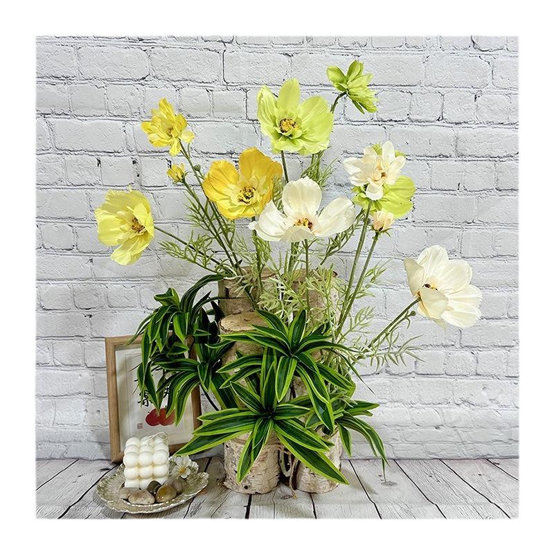 11pcs Gesang Flower Single Branch 1 Fork Queen Cosmos Imitation Fake Flower Silk Flower Living Room Arrangement Wedding Decor