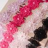 2 Yard Flower Pearl Lace Embroidered Knitted Six Petal Beaded Double-Layer Wedding Clothes Accessories DIY Handmade Wholesale