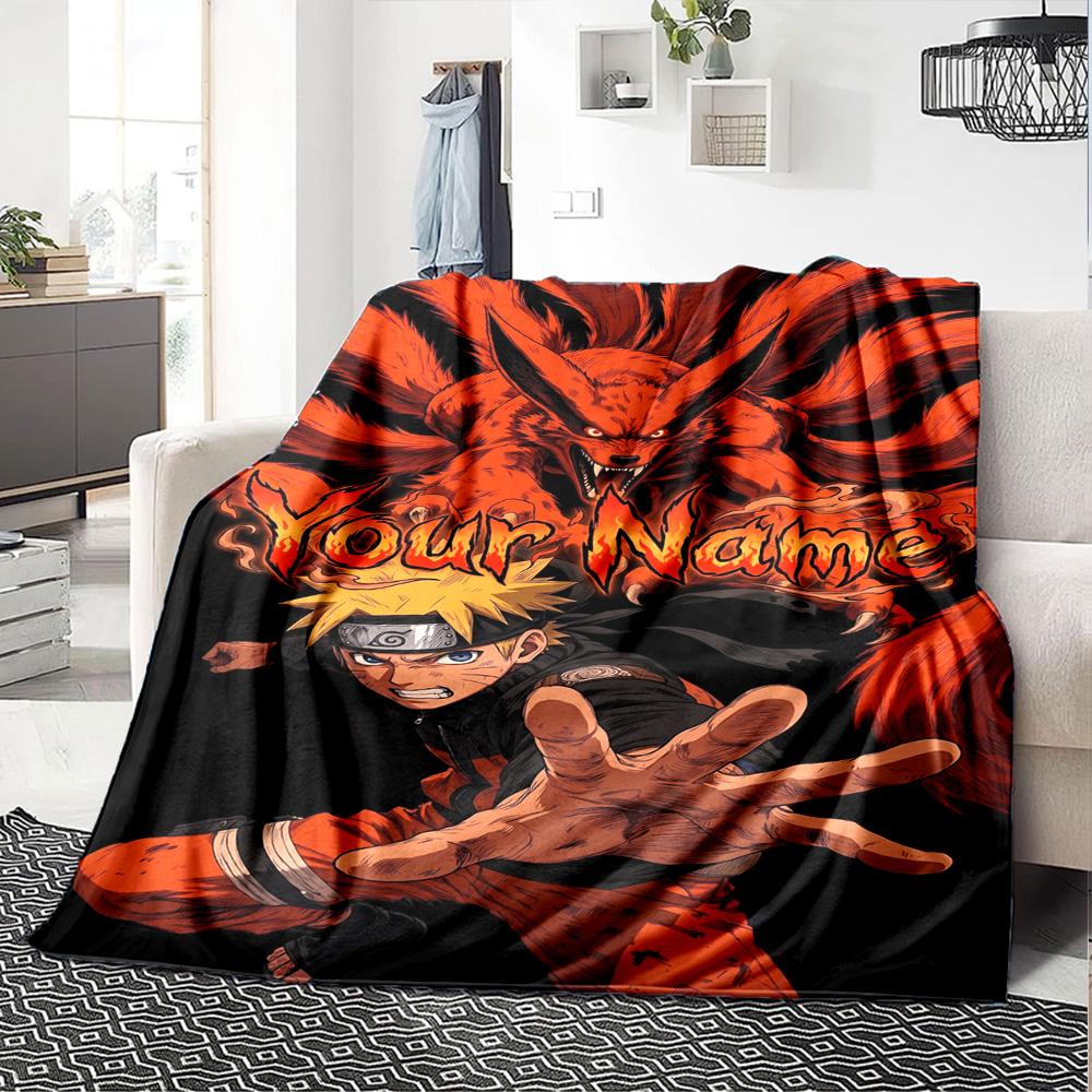 Naruto Charakter Personalisierte Namensdecke Kuscheldecke Personalisierte Decke Warme Dekoration für Büro Wohnzimmer Meeresblick Wohnzimmer für Alle Anlässe