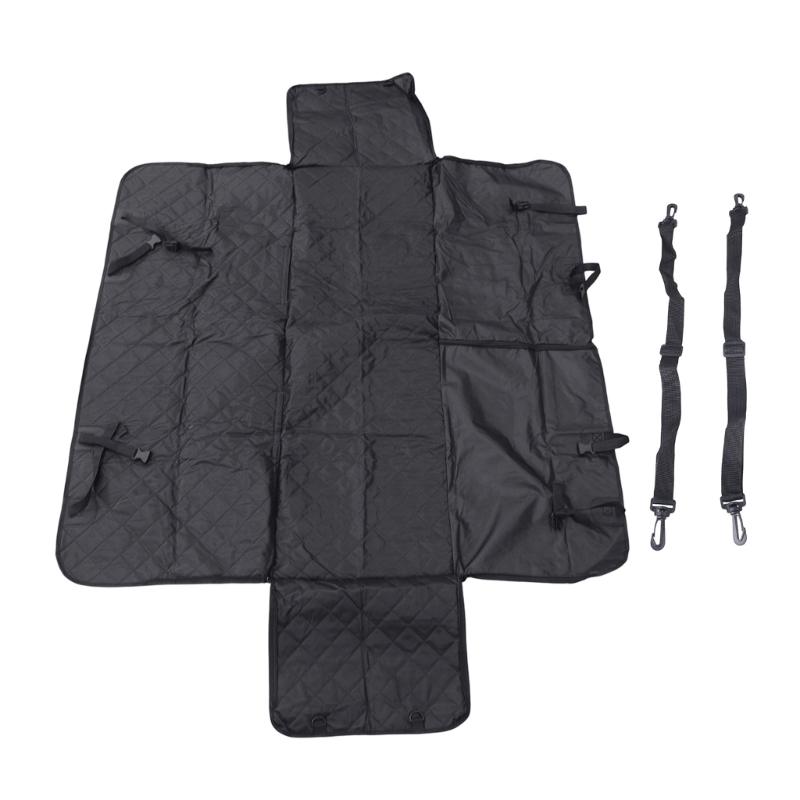 Full Coverage Rear Seat Dog Cover with Durability Fabric and Quilted Padding for Cleaner Car Travel, Hair Control, and Comfortable Resting Space