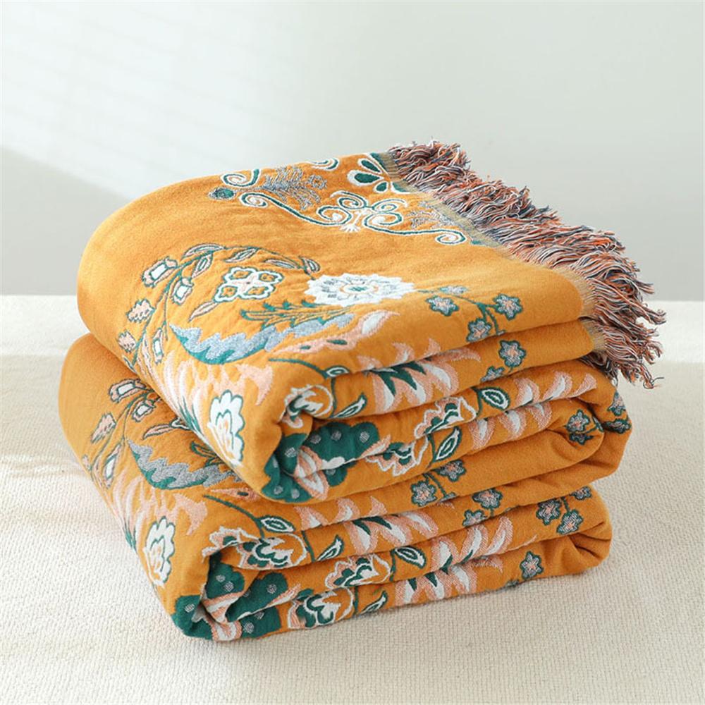 Double-Sided Jacquard Yarn-Dyed Sofa Towel, Cover Blanket, Cotton Gauze, High Quality, Four Seasons