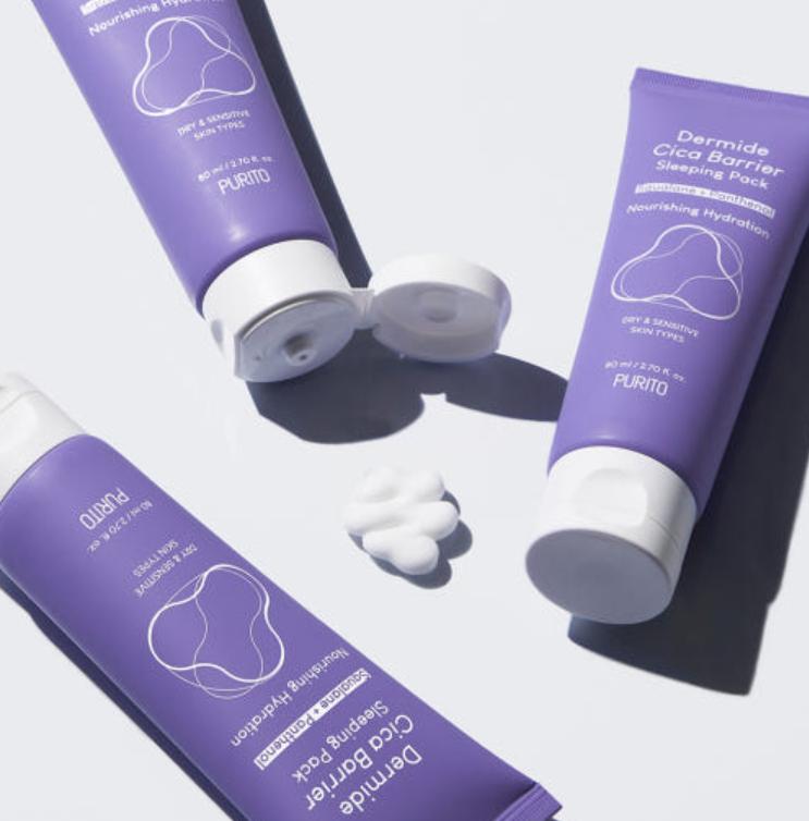 PURITO Dermide Cica Barrier Sleeping Pack 80ml – Overnight Moisture Barrier Cream for Sensitive Skin