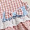 Newborn Girl Outfit, Sleeveless Plaid Patchwork Romper Dress with Bowknot Hairband Summer Clothes