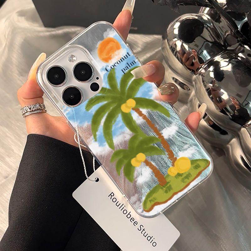 

Картина маслом кокосовой пальмы для Apple iPhone 15/14/13/12/11/Pro/ProMax/XSMax/XR/XS/X iPhone 15 Pro