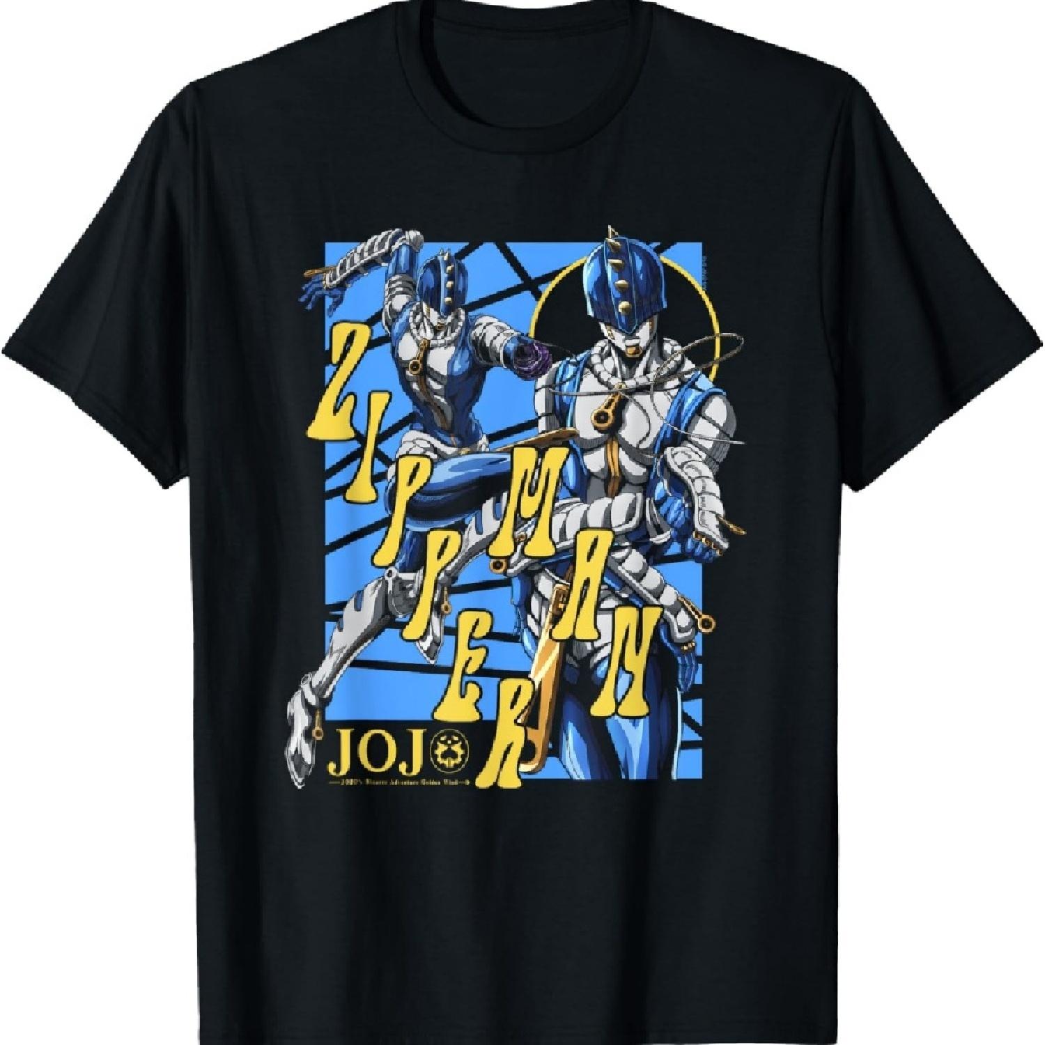 

JoJo s Bizarre Adventure Футболка с аниме-принтом с атакой Zipper Man XXXXXL чёрный