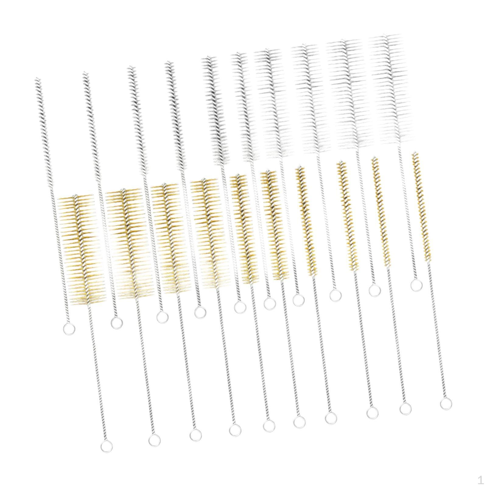 

20 Pieces Straw Brush Stainless Steel Round Wire Bottle Scrubber Cup Baby