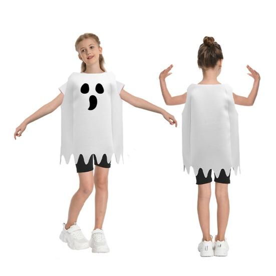 Ghost Halloween Costume Role-Playing Outfit for Adults Kid Full-Body Spooky Specter Suit Children Stage Show Costumes