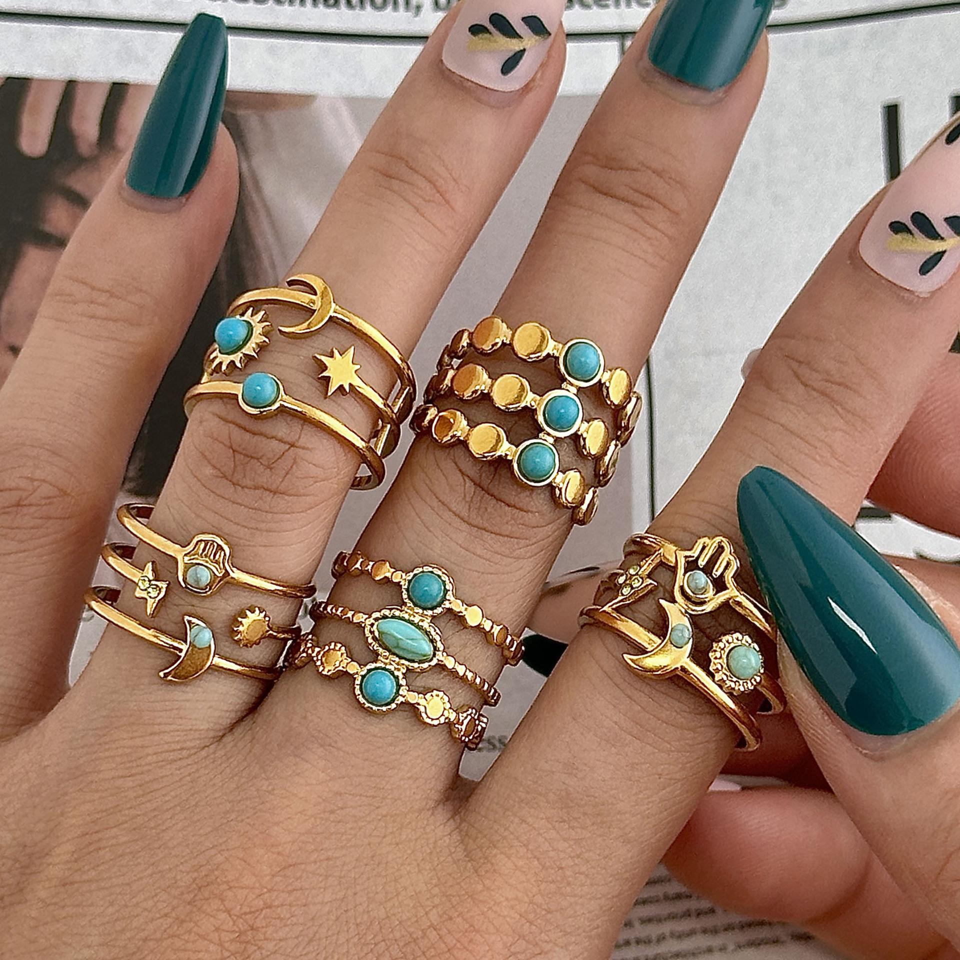 

New Ring Vacuum Electric Moon Star Open Hand Jewelry one size(US size 6-13)