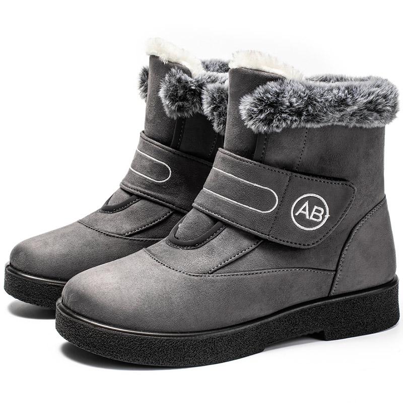 fashion Women Boots Warm Fur Botas Mujer 2024 Winter Shoes For Woman Ankle Boots Winter Low Heels Snow Boots Black Elegant Rubber Shoes