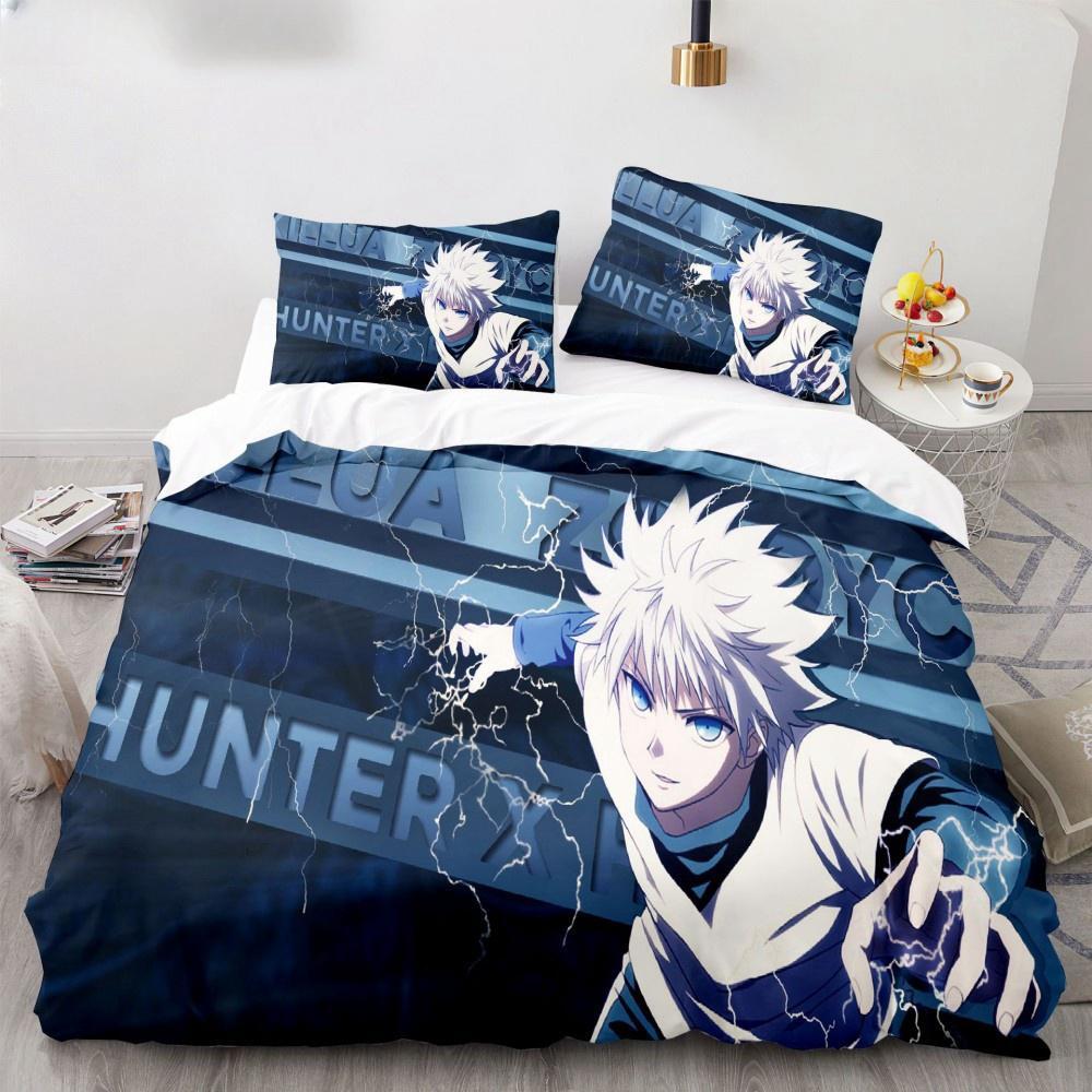 New  Anime Bedding Collection Hunter X Hunter Biscuit Krueger Duvet Cover Luxury Kids Bed Collection Twin Queen King Size Boys Bedroom