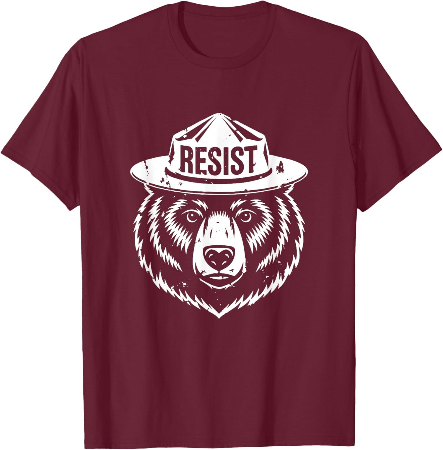 

Bear Park Ranger Anti DOGE and Pro Democracy Unisex T-Shirt 5XL різнокольоровий