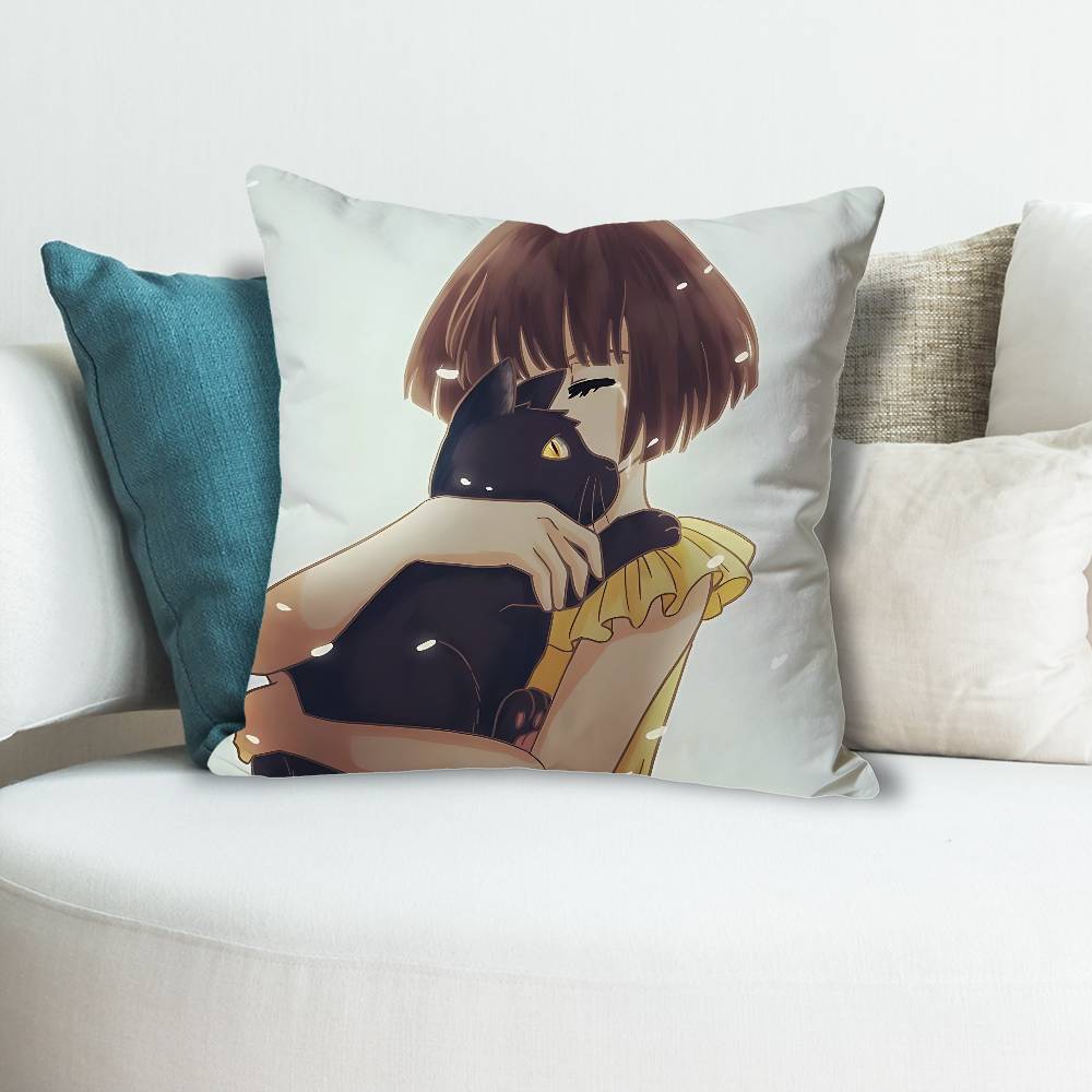Game FFran Bow Anime Celebrity Merchandise AllMatch Printed Pillow Case Sofa Car Office Room Decoration Protector