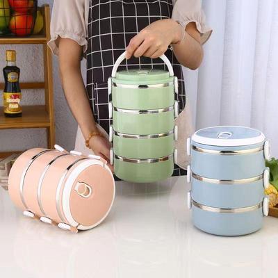 Double-Layer Stainless Steel Insulated Bento Lunch Box for Students and Office Workers
