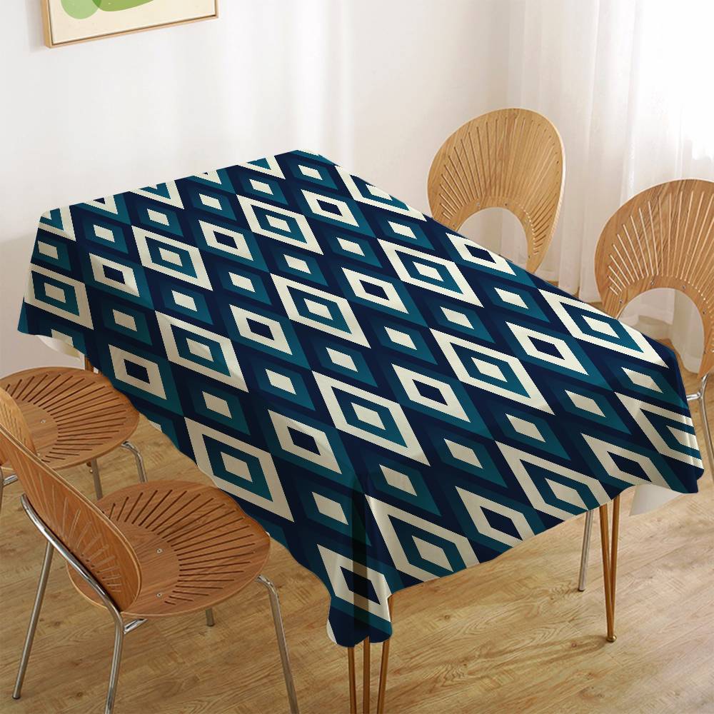 Christmas Pattern Table Stain Resistant Decorative Washable Polyester Tablecloths For Dining Table Parties And Wedding
