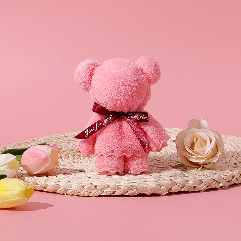 Opening coral velvet bear towel elementary school students reward marriage