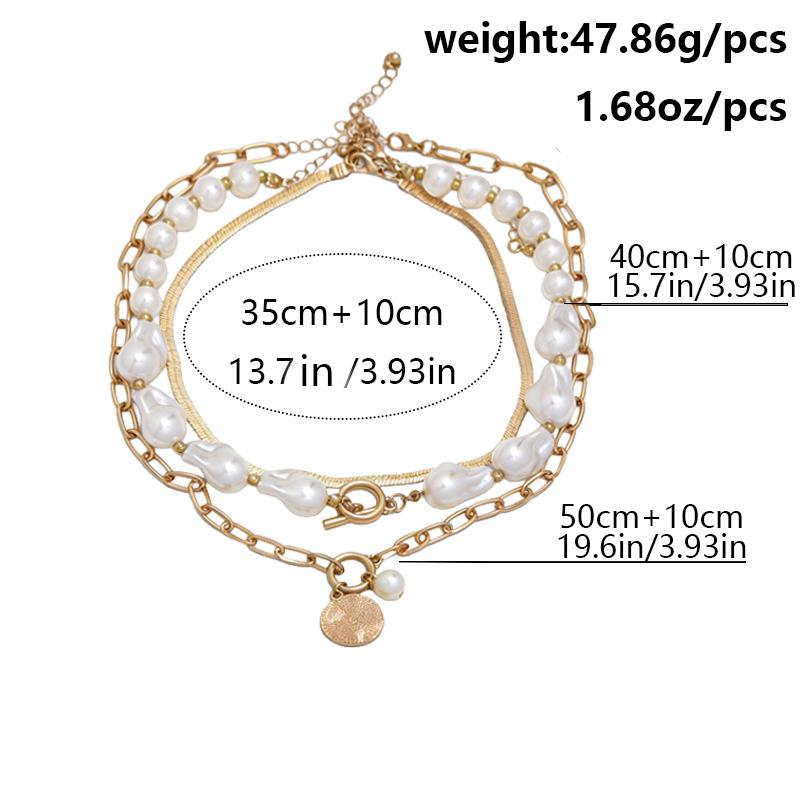 Temperament Baroque special-shaped pearl necklace creative irregular chain collarbone necklace set