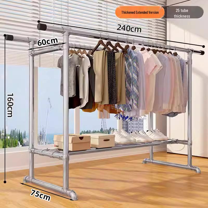 Floor-Standing Indoor Clothes Drying Rack for Bedroom and Balcony