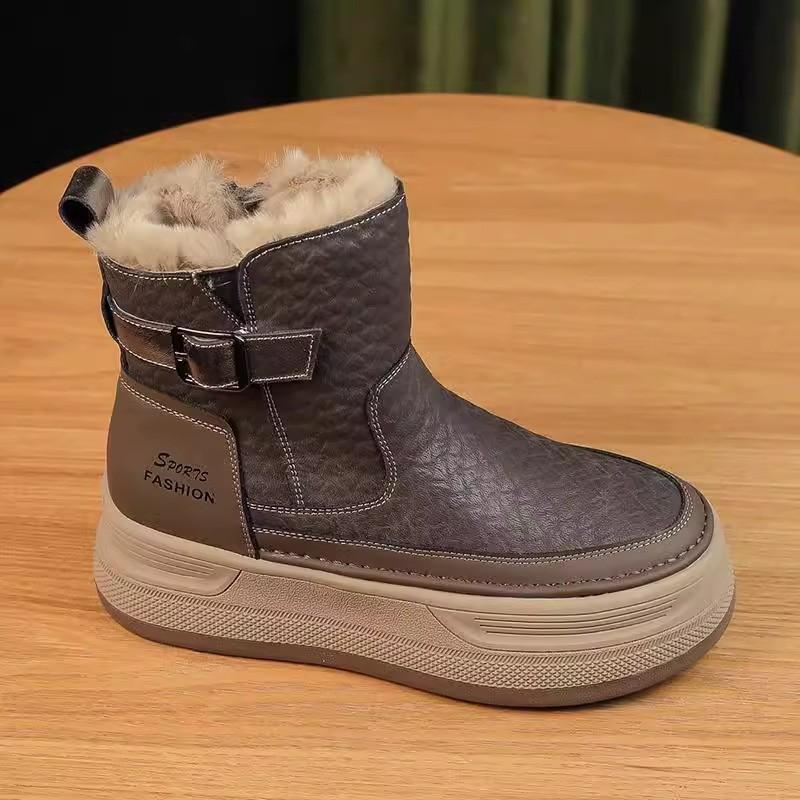 

Женские зимние ботинки из натурального меха 2025 новая коллекция зимние утепленные ботинки на толстой подошве женские теплые снежные хлопковые короткие ботинки 40