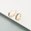 Women Creative Geometric Hoop Earrings Small Round Colorful Zircon Crystal Ear Studs Gold Color