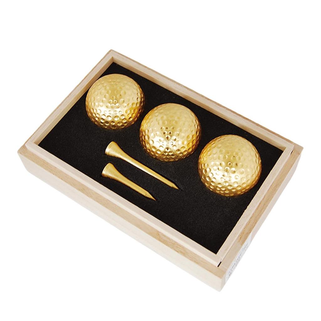 Tee per Palla da Golf Realizzato in Oro Oggetto Regalo diametro 60mm & Set, Triplo, Giappone, Foglia, Palla43mm Tee40, A125-99023