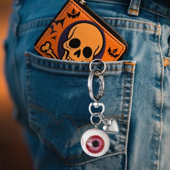 Eyeball Keychain Handmade Clay Craftsmanship Key Chain UV Resin Sealed