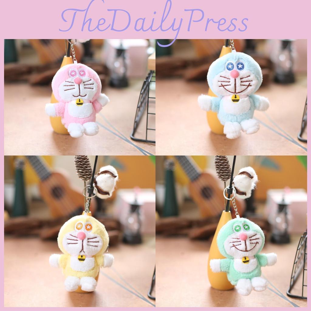 Cute Doraemon Keychain Cartoon Girl Kid Backpack Decoration Pendant Doll Plush