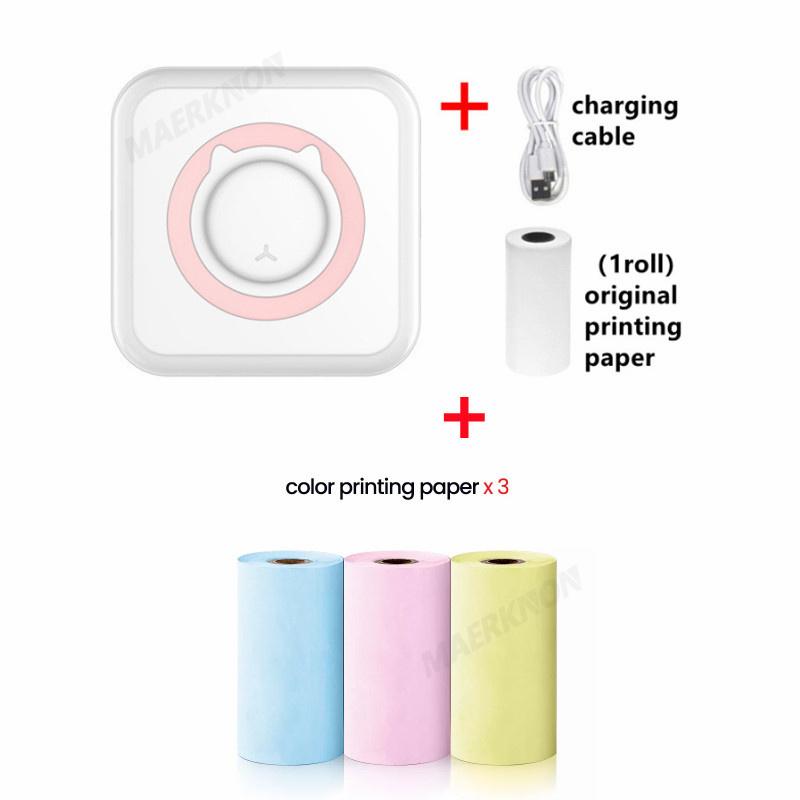 HD Mini Thermal Printer Portable Label Photo Printers Stickers Paper Inkless Wireless Cat Kid Impresora 200dpi Android IOS 57mm