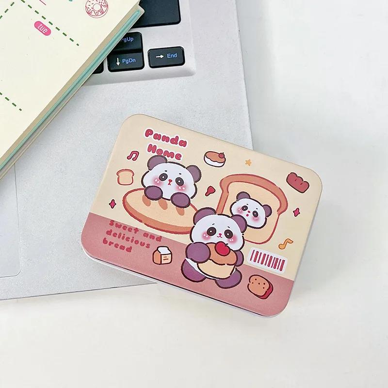 

Железная коробка для хранения с рисунком еды животных, портативное кольцо Kawaii для девочек, ювелирные изделия, зажим для волос, кнопка, пылезащитная маленькая коробочка