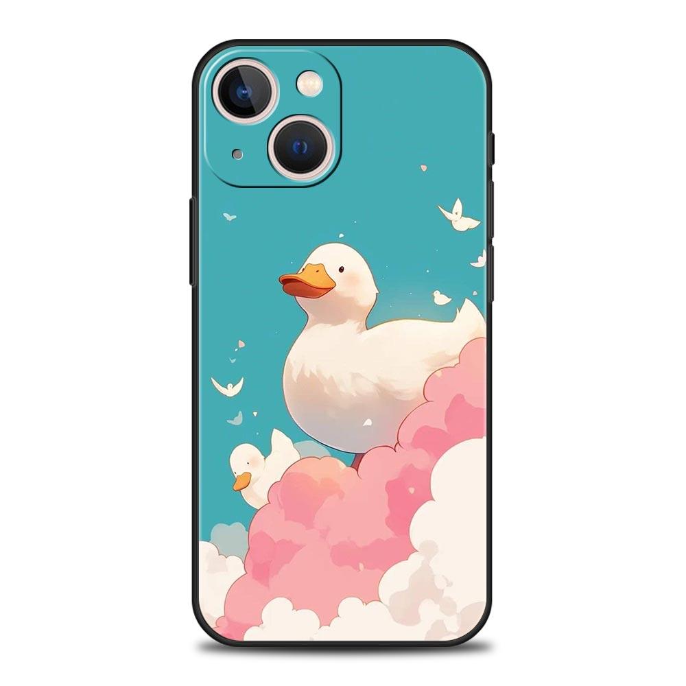 Funny Duck Phone Case For iPhone 17 Air 16 Plus 13 15 14 12 11 Pro MAX 7 8 SE Soft TPU Shockproof Cover Funda