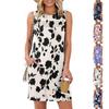 Women's Loose-Fit Casual Printed Split-Hem Sleeveless A-Line Dress