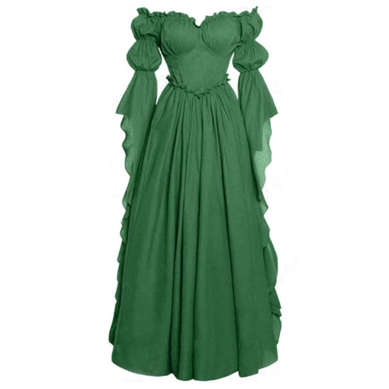 Medieval Court Women's Retro Long Dress for Stage Performance