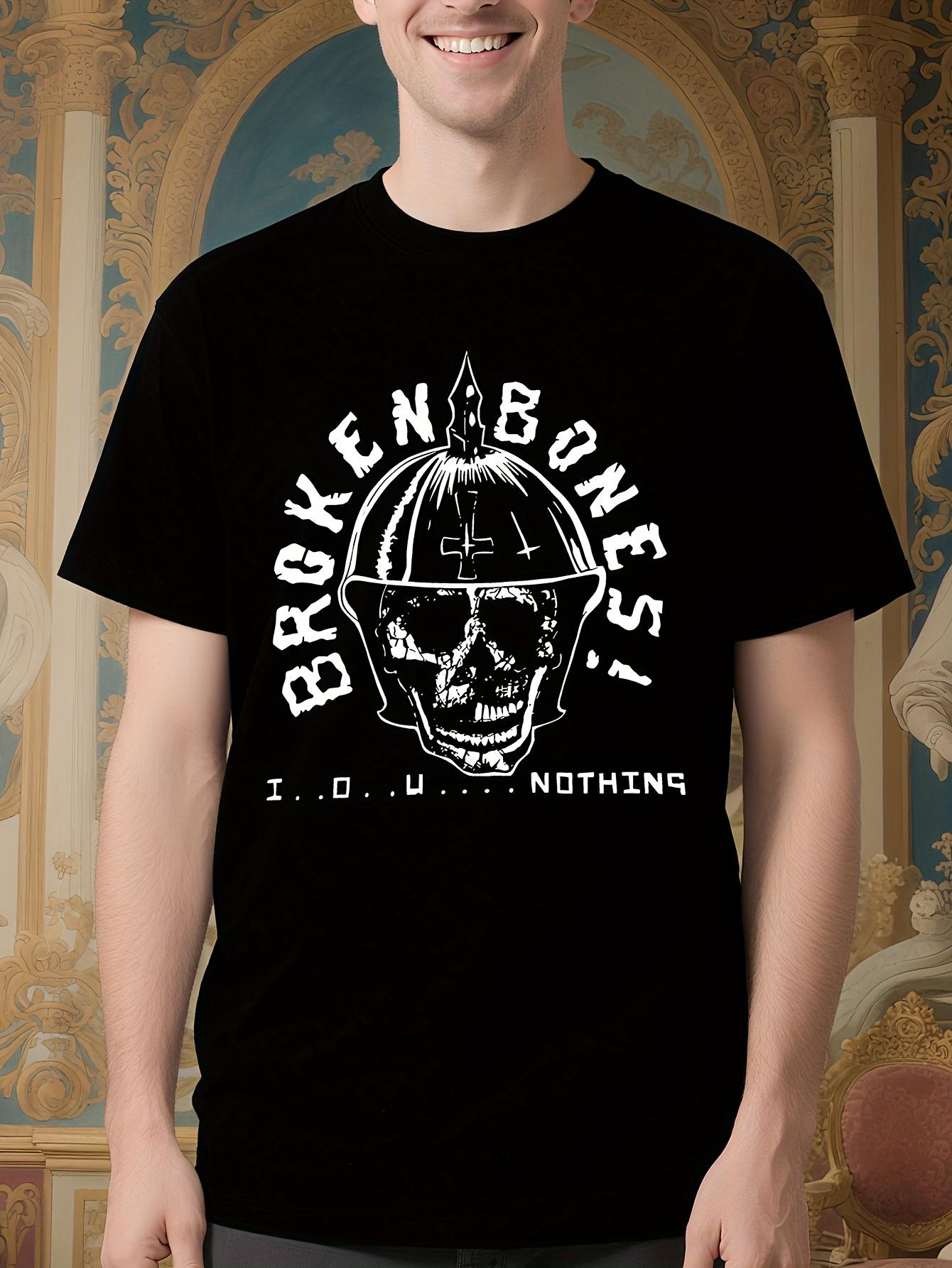 Broken Bones Graphic Tshirt - Edgy Skull in Hard Hat and ... XL