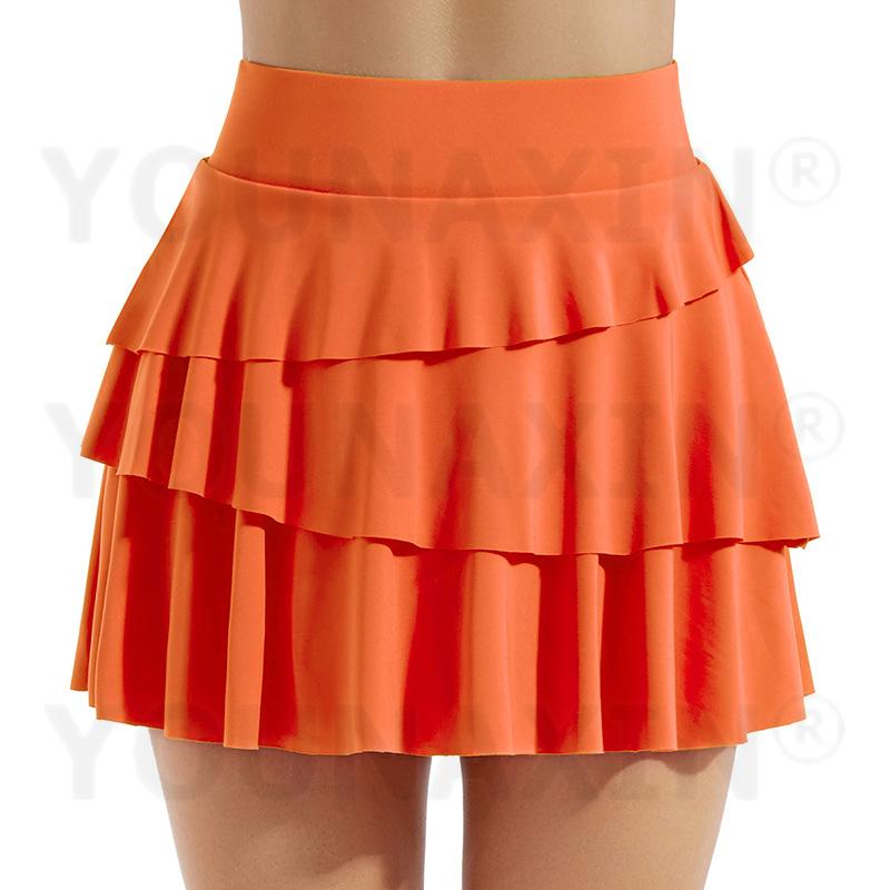 Damen Tennis Culottes Yoga Hohe Taille Tasche Fitness Plissee Rock Training Athletisch Laufen Sportshorts Futter S M L XL 2XL