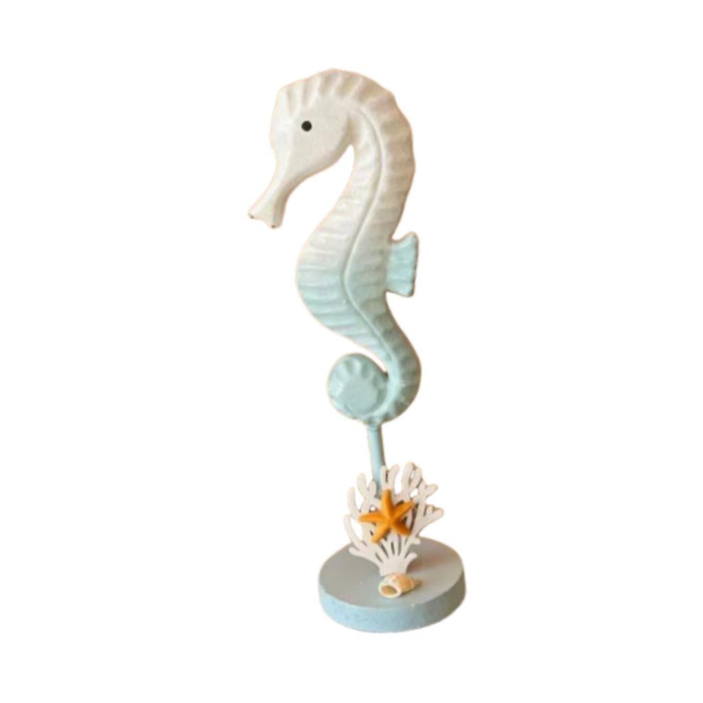 Sea Horse Figurines Decor Ornament Sculpture Nautical Minimalist Seahorse Statue Wooden Coastal for Bar Table Home Indoor Party