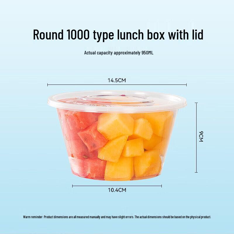 Temaiju Disposable Round Food Containers with Lids